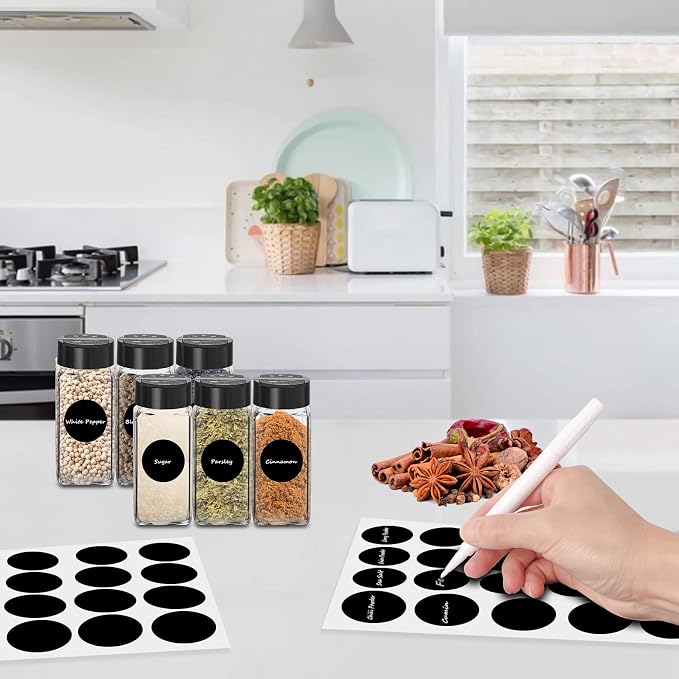 Saiveina 12 Pack Glass Spice Jars - Image 4