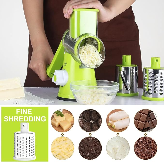 Cambom Rotary Cheese Grater Hand Crank Cheese Shredder - Image 2