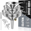 Stainless Steel Funnel, Walfos 3 Different Sizes of Kitchen funnels by Walfos