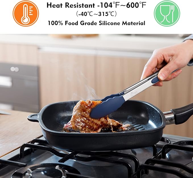 HOTEC Premium Stainless Steel Locking Kitchen Tongs - Image 2