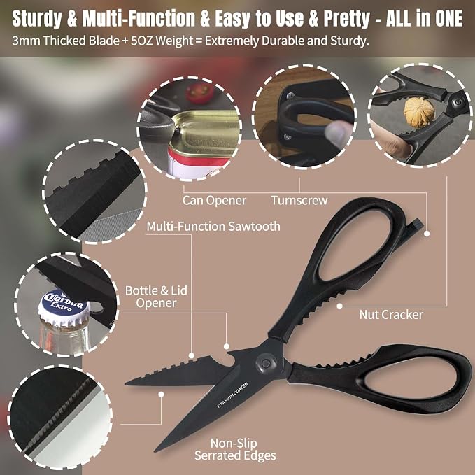 Kitchen Scissors All Purpose, Extra Sharp Kitchen Shears - Image 6