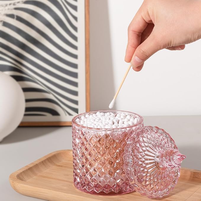 2 Pack Qtip Holder Thick Glass Apothecary Jars - Image 8