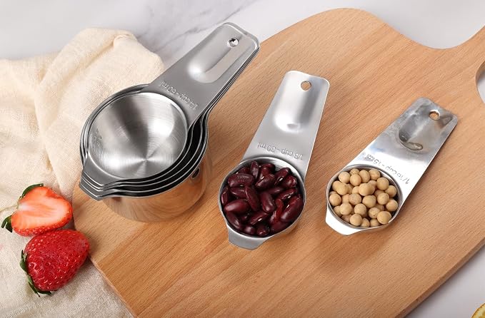 DOTINGHUX 8 Pcs Stainless Steel Measuring Cups Set, Kitchen Measuring Cup - Image 7