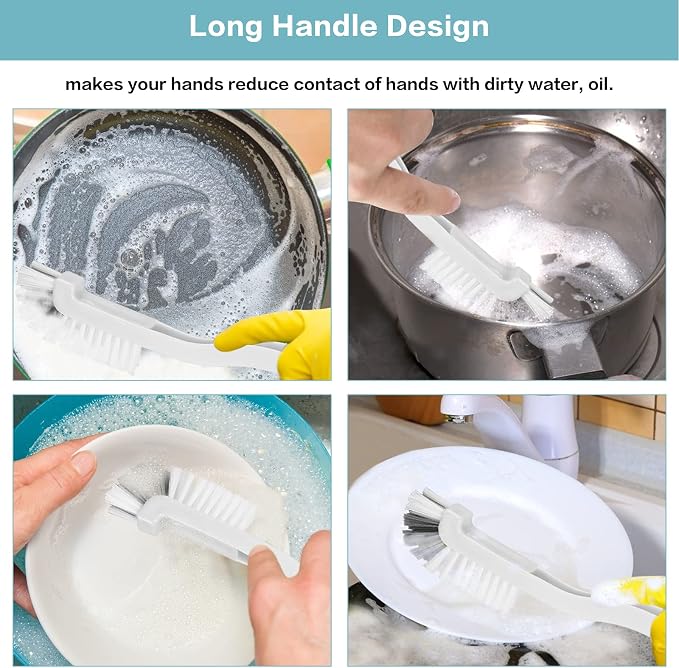 8 Pcs Dish Brush Bottle Bathroom Scrub Brushes Kitchen Cleaning Brush Right - Image 2