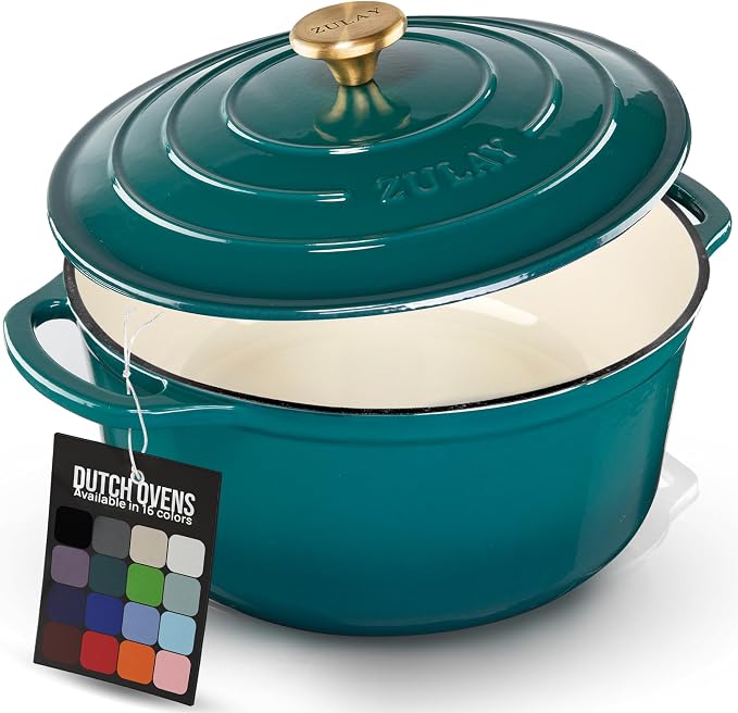 Zulay Kitchen 7.7 Quart Enameled Cast Iron Dutch Oven Pot by ZulayKitchen