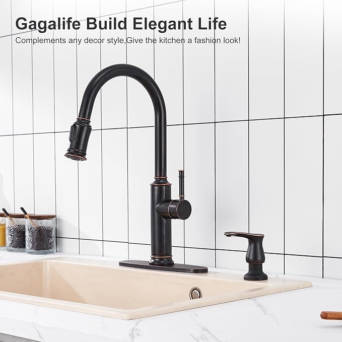 GAGALIFE Kitchen Sink Soap Dispenser Oil Rubbed Bronze, Under Sink Soap - Image 3