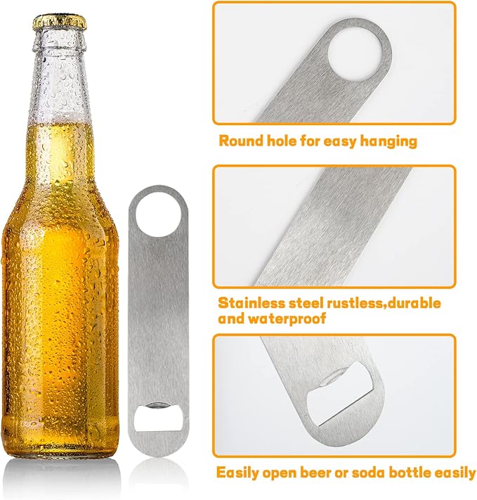 30 Pcs Flat Bottle Opener 7 Inch Stainless Steel Beer bottle Openers Heavy Duty - Image 3
