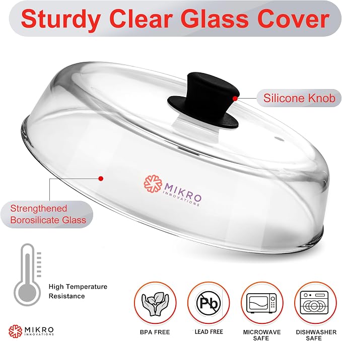 Mikro Innovations 10.5-Inch Glass Microwave Splatter Cover – Borosilicate Glass - Image 4