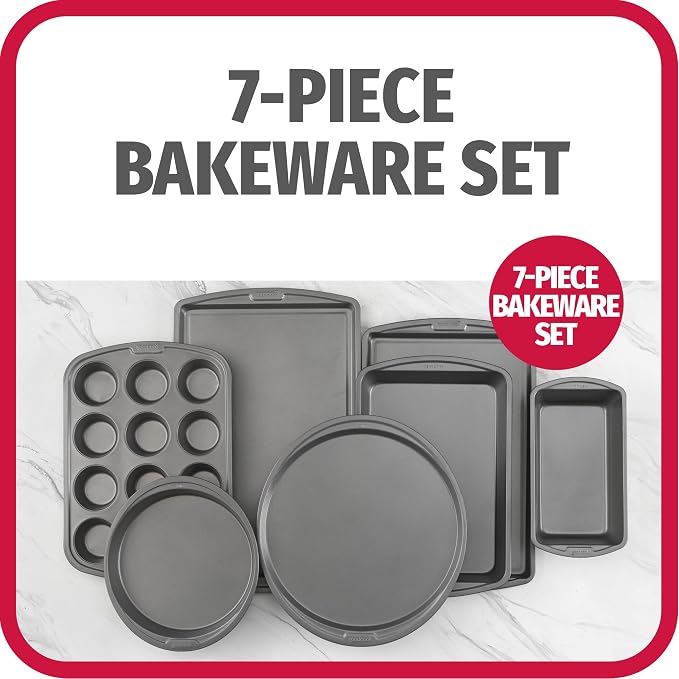 GoodCook Everyday 7-Piece Non-Stick Bakeware Set – 2 Cookie Sheet Pans - Image 2