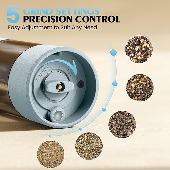Electric Salt and Pepper Grinder Set Automatic Battery Pepper Mill Shakers - Image 2