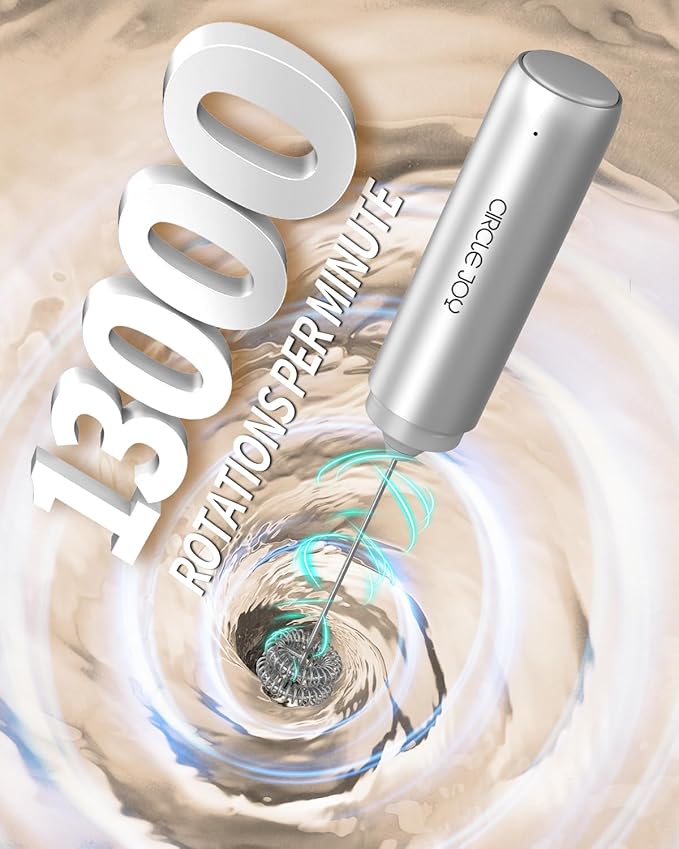 CIRCLE JOY Rechargeable Milk Frother Hanheld, Dual Coil Whisk Head Electric - Image 2