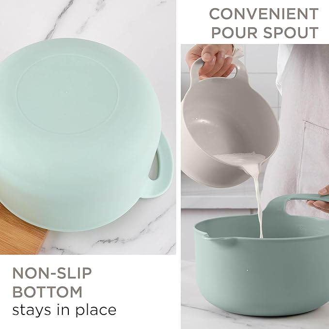 COOK WITH COLOR Nesting Plastic Mixing Bowl Set with Pour Spouts and Handles - Image 2