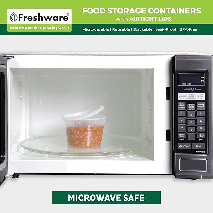 Freshware 48 Pack of 16 and 32 oz, 24 sets each size Food Storage Containers - Image 5