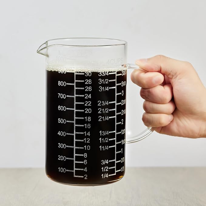 Ackers Mirror Etching Scale Glass Measuring Cup--Made of High Borosilicate by AckersBORO33