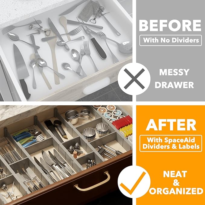 SpaceAid Bamboo Drawer Dividers - Image 2