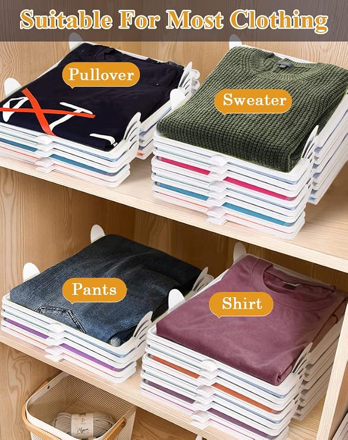 Accenter Tshirt Organizer for Clothes Storage, Stackable Closet Organizer - Image 5