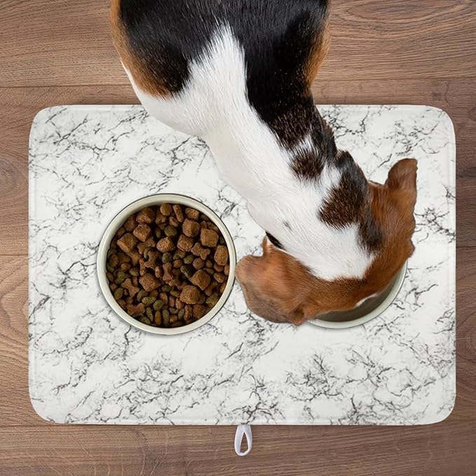 White Grey Marble Dish Drying Mat - Image 9