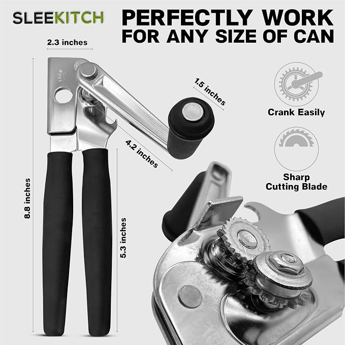 Commercial Can Opener Manual Heavy Duty, Hand Crank Can Opener, Large Handheld - Image 5