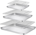 P&P CHEF 16 + 12.5 + 9 Inch Baking Sheet and Rack Set, Stainless Steel Cookie by PPCHEF