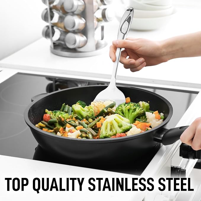 Zulay Kitchen Stainless Steel Solid Turner - Image 3