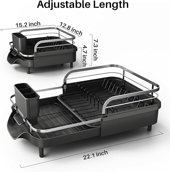 SNTD Dish Drying Rack, Expandable Dish Rack - Image 2