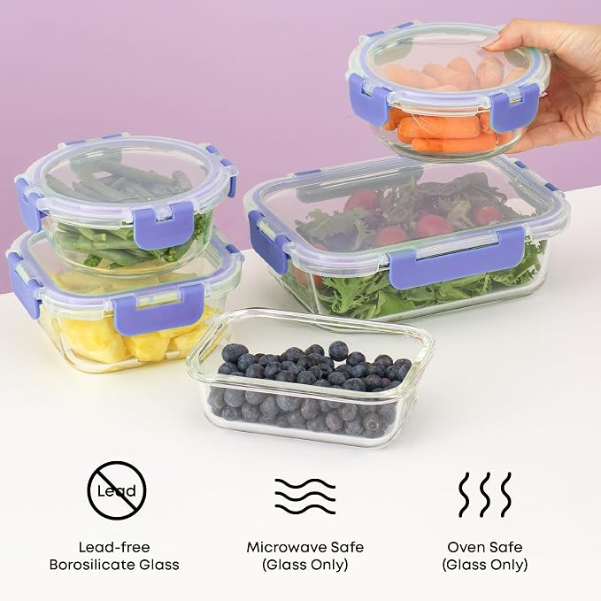 JoyJolt 24pc Borosilicate Glass Storage Containers - Image 5