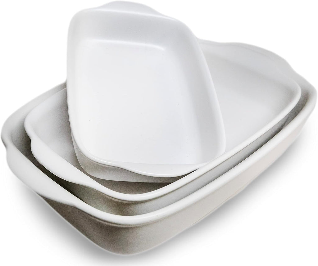 Saffron & Sage Casserole Dish Set of 3 - Baking Dishes for Oven
