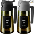 SWEET VIEW 2PCS Olive Oil Dispenser and Oil Sprayer – 16oz/470ml Glass by SWEETVIEW
