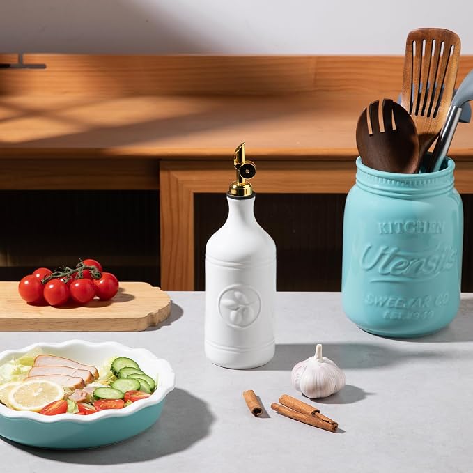 Sweejar 16 Oz Ceramic Olive Oil Dispenser Bottle, Oil Dispenser - Image 2
