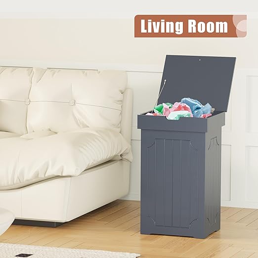 Function Home Trash Can Cabinet, 13 Gallon Kitchen Garbage Can, Wood Recycling - Image 5