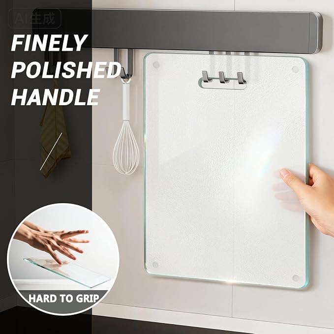 Tempered Glass Cutting Board for Kitchen Counter, Plastic Free, Scratch - Image 2