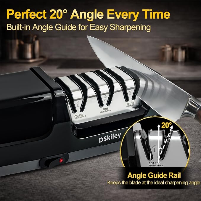 Electric Knife Sharpener for Kitchen – Professional 3-Stage 100% Diamond System - Image 4