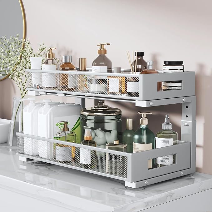 2 Packs 21IN Depth Under Sink Organizer, 2-Tier Pull Out Cabinet Organizer - Image 6