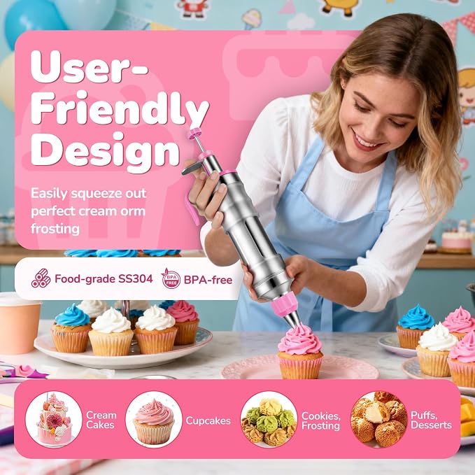 Cake Decorating Tools Supplies Kit: 164pcs Baking Accessories, Dessert Piping - Image 2