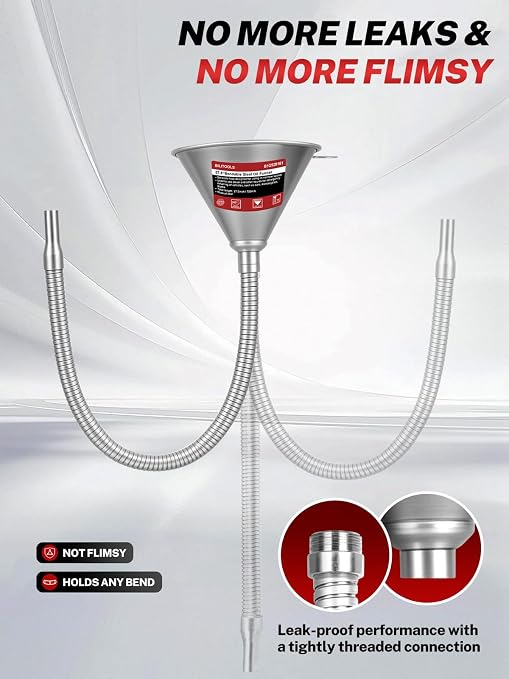 BILITOOLS 26.2" Steel Flexible Oil Funnel - Image 5