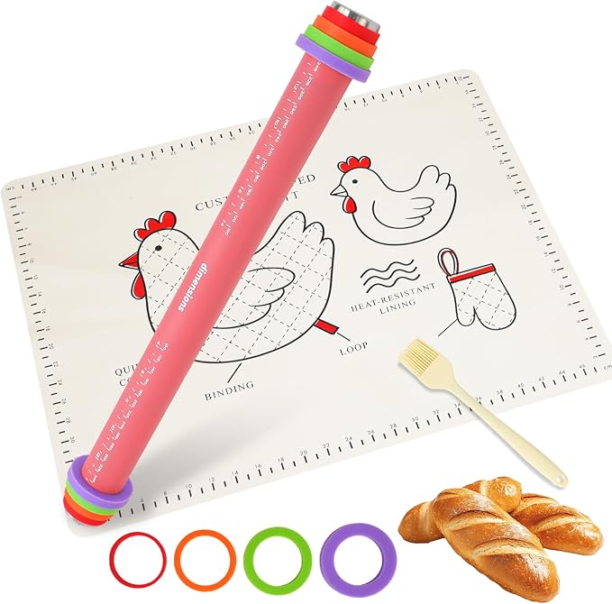 3Pcs Adjustable Rolling Pin Sets by Fymlhomi