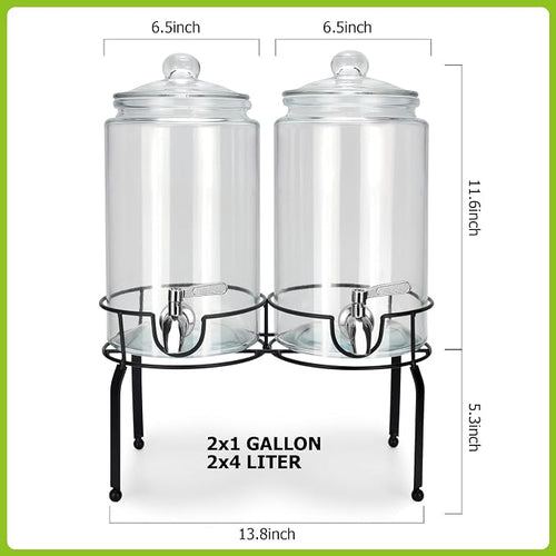 1 Gallon Beverage Dispenser 2 Pack, Stainless Steel Spigot Drink Dispenser - Image 2
