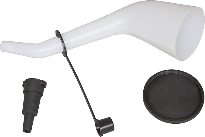 Lisle 18232 Offset Funnel with Cap & Lid Black by Lisle