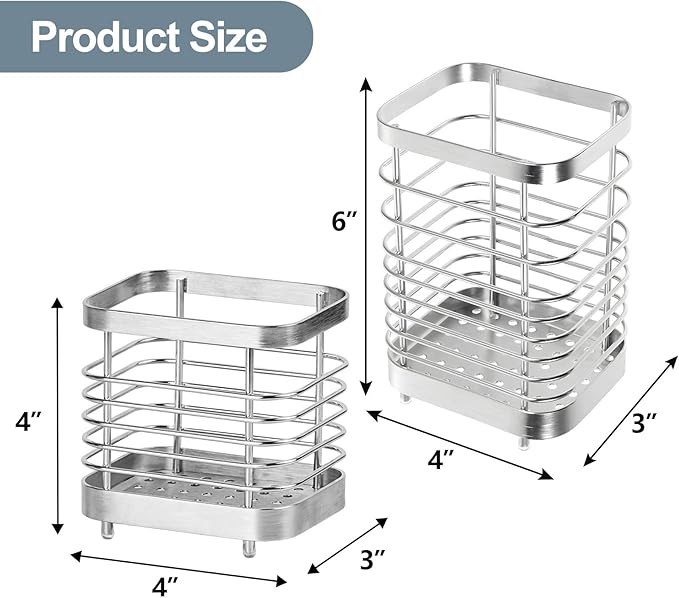 Utensil Holder, Stainless Steel Utensil Drying Rack - Image 2