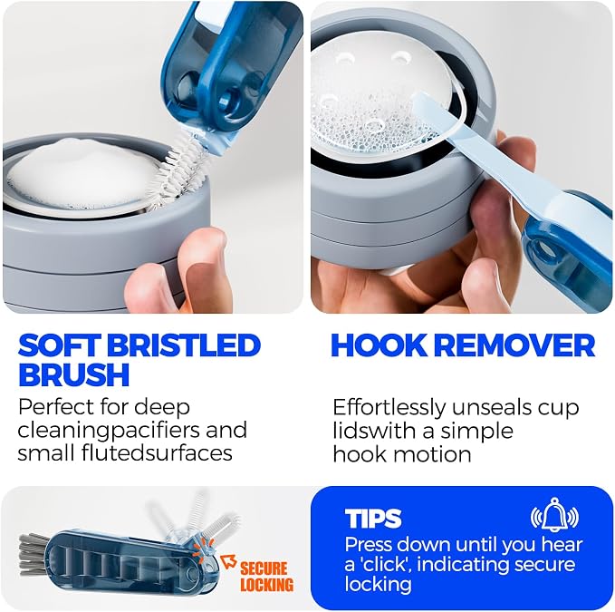6 Pack Holikme 4 in 1 Cup Lid Cleaning Brush Set - Image 4