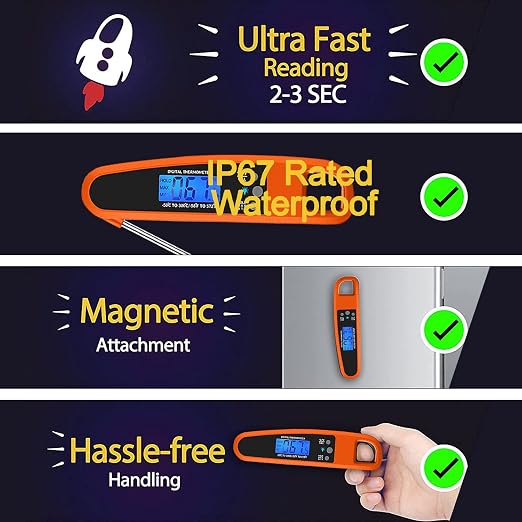 Instant Read Meat Thermometer for Kitchen Cooking, Ultra Fast Precise - Image 3