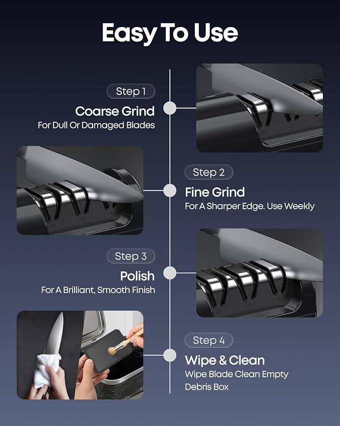 Electric Knife Sharpener for Kitchen, 3-Stage Knife Sharpener Electric - Image 5