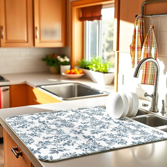 Floral Spring Large Dish Drying Mat - Image 2