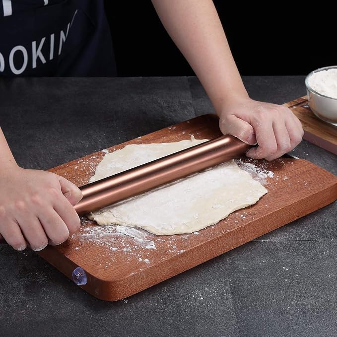 Berglander Rose Gold Rolling Pin, 16.7 Inches Stainless Steel Matte Finish - Image 8