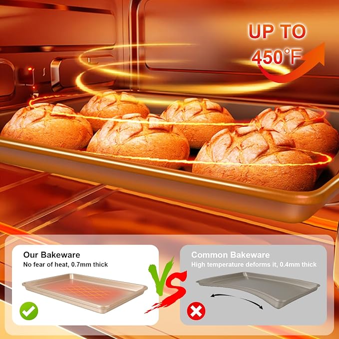 Baking Sheet Pan Set of 3, Commercial Cookie Sheets - Image 6