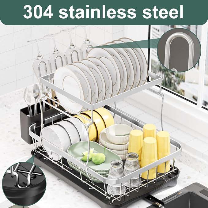LIYI Dish Drying Rack, Large Dish Rack - Image 2