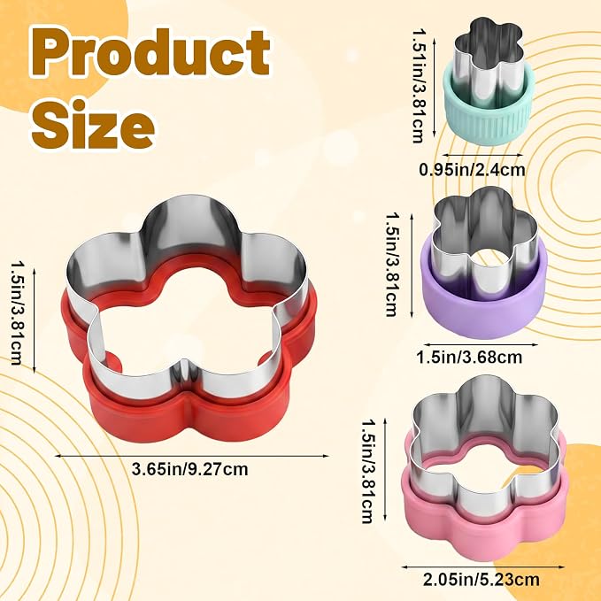 4 Pcs Flower Cookie Cutter Set, Stainless Steel Flower Biscuit Cutters - Image 2