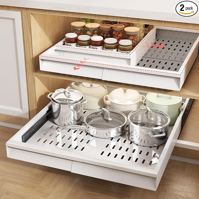 Seinloes 2 Pack Pull Out Cabinet Organizer by Seinloes