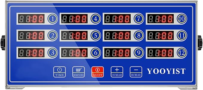 Precision Kitchen Timers for Cooking – 12 Channel Commercial Kitchen Timer by YOOYIST
