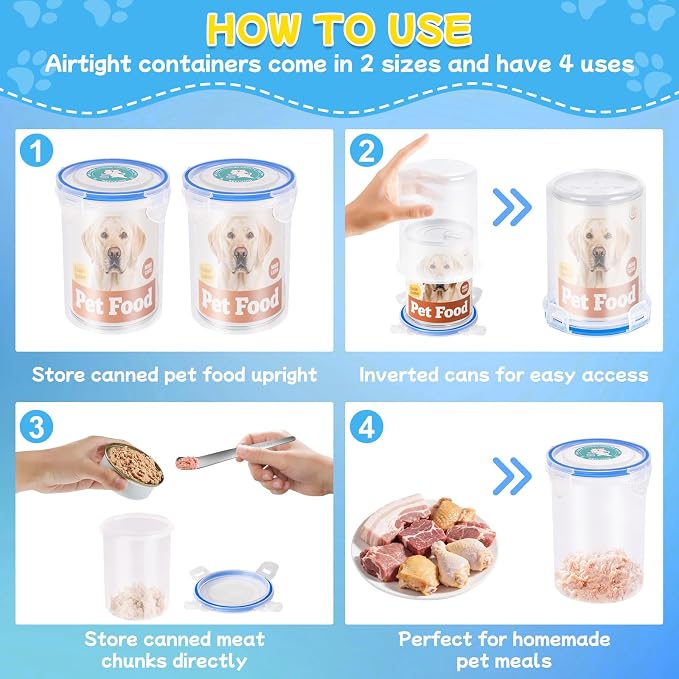 REFLYING Canned Cat Food Storage Lids, Reusable Airtight Can Cover Pet Food - Image 9